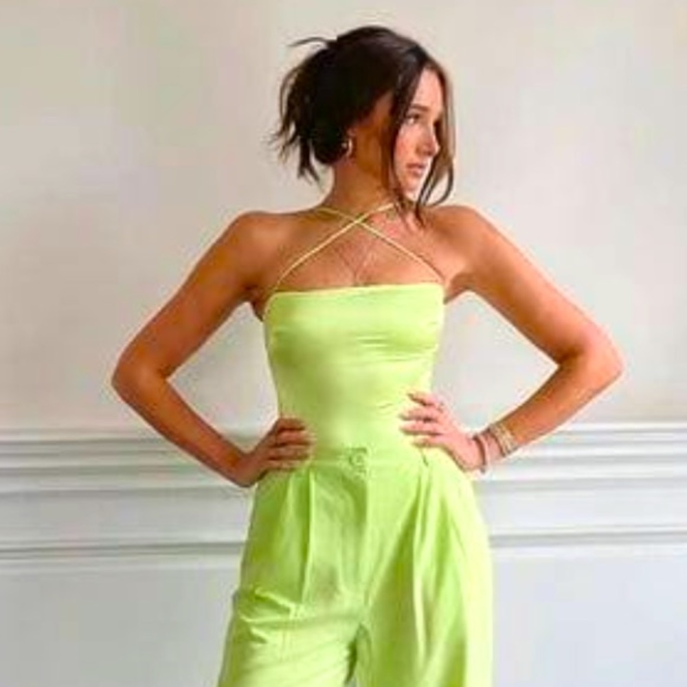 WeWoreWhat -Strappy Bodysuit - Sharp Green